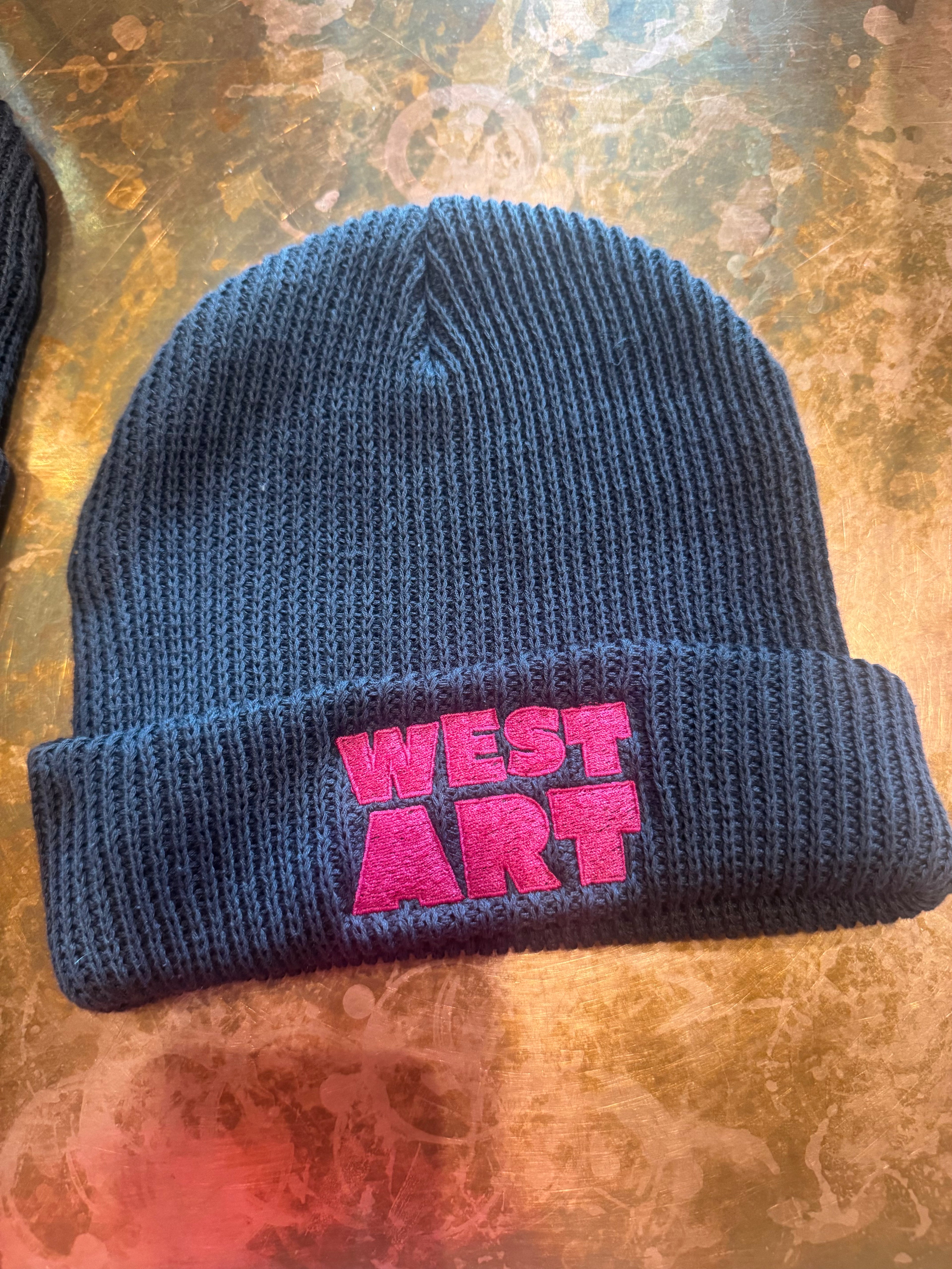 Beanie – Charcoal & Pink